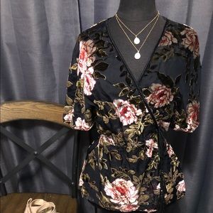 Velvet Wrap Top
